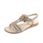 Bohemen Zilveren Zomer Straatkleding Rhinestone Pantoffel & Slippers 2020 Peep Toe Platte Damesschoenen