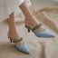 Chic / Beautiful Beige Street Wear Braid Womens Sandals 2020 Leather 5 cm Stiletto Heels Pointed Toe Sandals