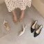 Chic / Belle Noire Slingbacks Vêtement de rue Cuir Sandales Femme 2020 5 cm Talons Aiguilles À Bout Pointu Sandales