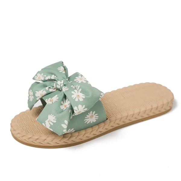 Mode Abordable Été Noire Plage Pantoufle & Tongs 2020 Fleur Plat Peep Toes / Bout Ouvert Chaussures Femmes