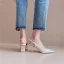 Schöne Beige Slingpumps Büro OL Sandalen Damen 2020 Leder 6 cm Stilettos Spitzschuh Sandaletten
