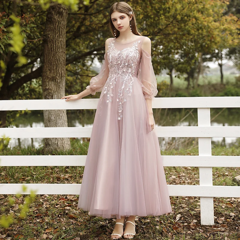 pink tea length bridesmaid dresses Tea Length Bridesmaid Dresses Satin Sweetheart Spaghetti Straps main image 0