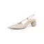 Simple Été Slingbacks Vert Cendré Désinvolte Sandales Femme 2020 Cuir 4 cm Talon Bas À Bout Pointu Sandales
