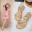 Bohême Charmant Été Argenté Plage Sandales Femme 2020 Faux Diamant Peep Toes / Bout Ouvert Plate Sandales