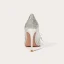 Charmig Silver Rhinestone Rosett Paljetter Brudskor 2021 Läder 10 cm Stilettklackar Spetsiga Bröllop Pumps Högklackade