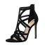 Roman Sexy Black Rave Club Suede Womens Sandals 2020 11 cm Stiletto Heels Open / Peep Toe Sandals