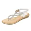 Fine Sølv Strand Flate Sandaler Dame 2020 Rhinestone Peep Toe Sandaler