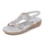 Fashion Summer Gold Street Wear Flat Womens Sandals 2020 Rhinestone Open / Peep Toe Sandals