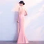 Elegant Rosa Selskabskjoler 2018 Havfrue Beading Perle Rhinestone Scoop Neck Ærmeløs Lange Kjoler