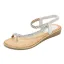 Sjarmerende Sommer Svart Casual Flate Sandaler Dame 2020 Rhinestone Peep Toe Sandaler