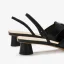Schlicht Schwarz Freizeit Sandalen Damen 2020 3 cm Thick Heels Low Heel Spitzschuh Sandaletten