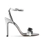 Sexy Argenté Soirée Cuir Sandales Femme 2020 Bride Cheville Paillettes 10 cm Talons Aiguilles Peep Toes / Bout Ouvert Sandales