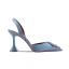 Charmant Ivoire Faux Diamant Slingbacks Chaussure De Mariée 2020 Cuir 8 cm Talons Aiguilles À Bout Pointu Mariage Sandales