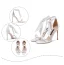 Sexy Ivoire Cocktail Sandales Femme 2020 Cuir Bride Cheville Noeud 10 cm Talons Aiguilles Peep Toes / Bout Ouvert Sandales