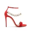 Sexy Rouge Cocktail Sandales Femme 2020 Faux Diamant Bride Cheville 10 cm Talons Aiguilles Peep Toes / Bout Ouvert Sandales
