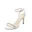 Schlicht Sexy Ivory / Creme Abend Sandalen Damen 2020 Knöchelriemen Strass 8 cm Stilettos Peeptoes Sandaletten