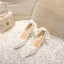 Schöne Ivory / Creme Durchsichtige Brautschuhe 2021 Schleife Spitze Blumen 9 cm Stilettos Spitzschuh Hochzeit Pumps Hochhackige