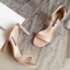 Sexy Noire Cocktail Cuir Verni Sandales Femme 2020 Bride Cheville 9 cm Talons Aiguilles Peep Toes / Bout Ouvert Sandales