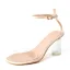 Sexy Transparent Noire Cocktail Sandales Femme 2020 Cuir Verni Bride Cheville 8 cm Talons Épais Peep Toes / Bout Ouvert Sandales