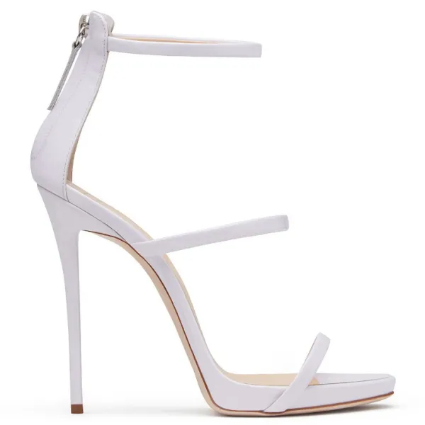 Sexy Noire Cocktail Sandales Femme 2020 Bride Cheville 12 cm Talons Aiguilles Peep Toes / Bout Ouvert Sandales