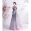 Fabulous Purple Prom Dresses 2021 A-Line / Princess Off-The-Shoulder Beading Rhinestone Sequins Lace Flower Sleeveless Backless Sweep Train Formal Dresses