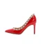 Chic / Beautiful Black Rivet Office OL Leather Pumps 2020 10 cm Stiletto Heels Pointed Toe Pumps