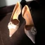 Élégant Ivoire Fleur Chaussure De Mariée 2020 Cuir 7 cm Talons Aiguilles À Bout Pointu Mariage Talons