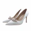 Charmant Weiß Strass Brautschuhe 2020 Leder 10 cm Stilettos Spitzschuh Hochzeit Pumps