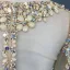 Luxury / Gorgeous Champagne Evening Dresses  2018 Trumpet / Mermaid Beading Crystal Pearl Rhinestone Sequins Scoop Neck Long Sleeve Sweep Train Formal Dresses