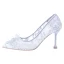 Charming Grey Crystal Wedding Shoes 2020 Lace 8 cm Stiletto Heels Pointed Toe Wedding Pumps