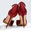 Charmant Bordeaux Chaussure De Mariée 2020 Faux Diamant Bride Cheville 8 cm Talons Aiguilles À Bout Pointu Mariage Talons Hauts