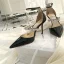 Chic / Belle Beige Vêtement de rue Sandales Femme 2020 Cuir Faux Diamant Bride Cheville 9 cm Talons Aiguilles À Bout Pointu Sandales