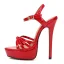 Sexy White Street Wear Womens Sandals 2020 Ankle Strap 16 cm Stiletto Heels Open / Peep Toe Sandals