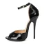 Chic / Belle Noire Vêtement de rue Sandales Femme 2020 Bride Cheville Cuir Verni 13 cm Talons Aiguilles À Bout Pointu Sandales