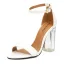 Schlicht Schwarz Strassenmode Sandalen Damen 2020 Knöchelriemen 10 cm Thick Heels Peeptoes Sandaletten