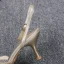 Élégant Champagne Cocktail En Dentelle Sandales Femme 2020 Slingbacks 4 cm Talons Aiguilles Talon Bas À Bout Pointu Sandales