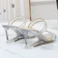 Snygga / Fina Silver Gatukläder Kristall Sandaler Dam 2020 Rhinestone 8 cm Kilklackar Peep Toe Sandaler