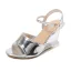 Fine Sølv Gateklær Sandaler Dame 2020 8 cm Kilehæl Peep Toe Sandaler