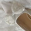 Élégant Ivoire Fait main Satin Perle Noeud Chaussure De Mariée 2020 10 cm Talons Aiguilles À Bout Pointu Escarpins