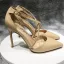 Modest / Simple Nude Street Wear Womens Sandals 2020 X-Strap 10 cm Stiletto Heels Pointed Toe Sandals
