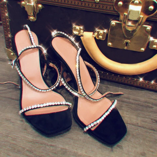 Sexy Silver Summer Cocktail Party Rhinestone Womens Sandals 2020 9 cm Stiletto Heels Open / Peep Toe Sandals