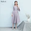 Simple Gris Robe Demoiselle D'honneur 2018 Princesse Sans Manches Dos Nu Thé Longueur Robe Pour Mariage