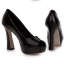 Simple Noire Bureau OL Cuir Verni Sandales Femme 2020 11 cm Talons Épais Peep Toes / Bout Ouvert Escarpins