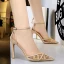 Simple Noire Vêtement de rue Transparentes Sandales Femme 2020 Bride Cheville 10 cm Talons Aiguilles À Bout Pointu Sandales