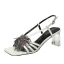 Sexy Noire Vêtement de rue Slingbacks Sandales Femme 2020 Cuir Faux Diamant Gland 6 cm Talons Épais Peep Toes / Bout Ouvert Sandales