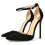 Chic / Belle Noire Vêtement de rue Sandales Femme 2020 Bride Cheville 12 cm Talons Aiguilles À Bout Pointu Sandales