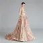 Sparkly Dark Green Sequins Evening Dresses  Prom Dresses 2021 A-Line / Princess Sash Scoop Neck Long Sleeve Backless Floor-Length / Long Evening Party Prom Formal Dresses