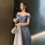 Charming Sky Blue Star Bridesmaid Dresses 2021 A-Line / Princess Spaghetti Straps Lace Sleeveless Backless Floor-Length / Long Bridesmaid Wedding Party Dresses