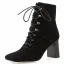Enkel Høst Aprikos Casual Ankel Kvinners støvler 2020 Lær 7 cm Tykk Hæler Firkantetå Boots