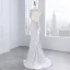 Chic / Belle Gris Fait main Perlage Robe De Soirée 2018 Trompette / Sirène Dentelle Fleur Paillettes V-Cou Dos Nu Sans Manches Train De Balayage Robe De Ceremonie